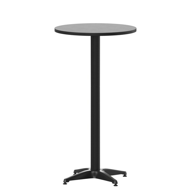 Round Aluminum Indoor outdoor Bar Height Table With Flip up Table