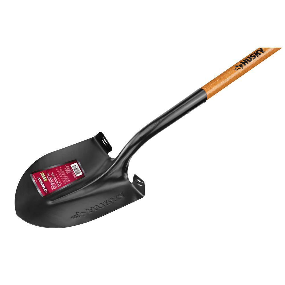 Husky 5-Piece 47 in. L Wood Handle Carbon Steel Digging Shovel with Grip Garden Tool Set 78115-944