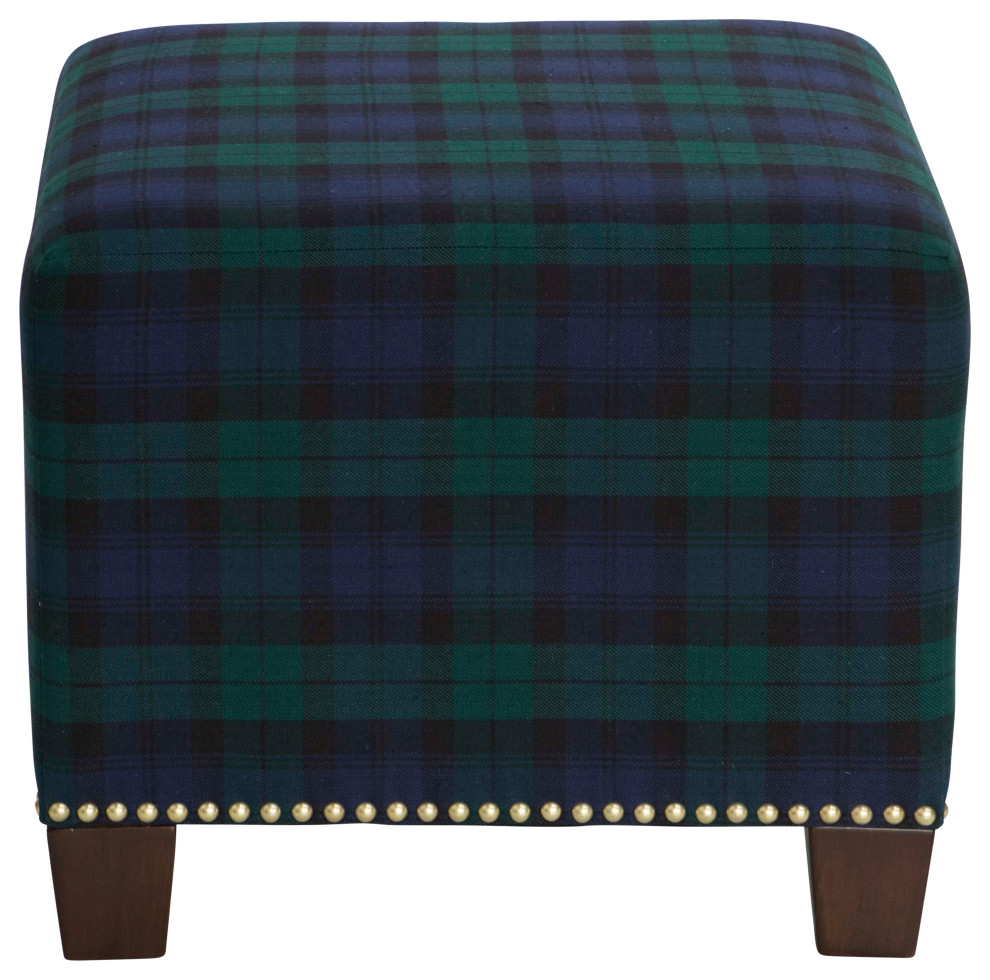 Quinn Square Nail Button Ottoman   Rustic   Footstools And Ottomans   by Skyline Furniture Mfg Inc  Houzz