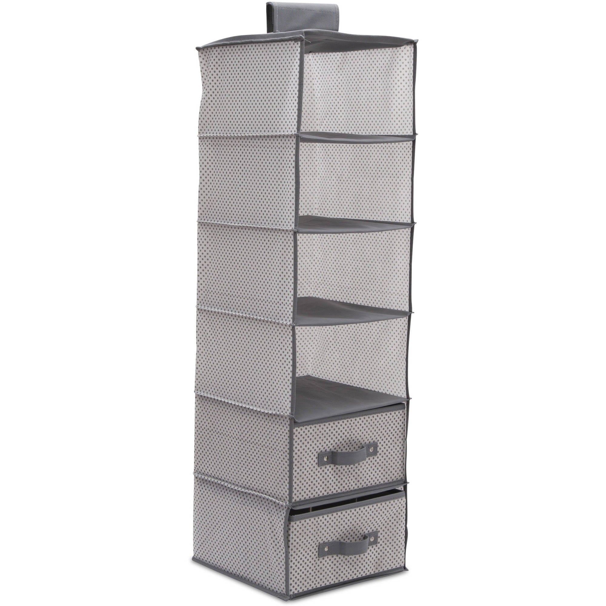 Delta Children 6-Shelf Hanging Storage Unit with 2 Drawers, Grey