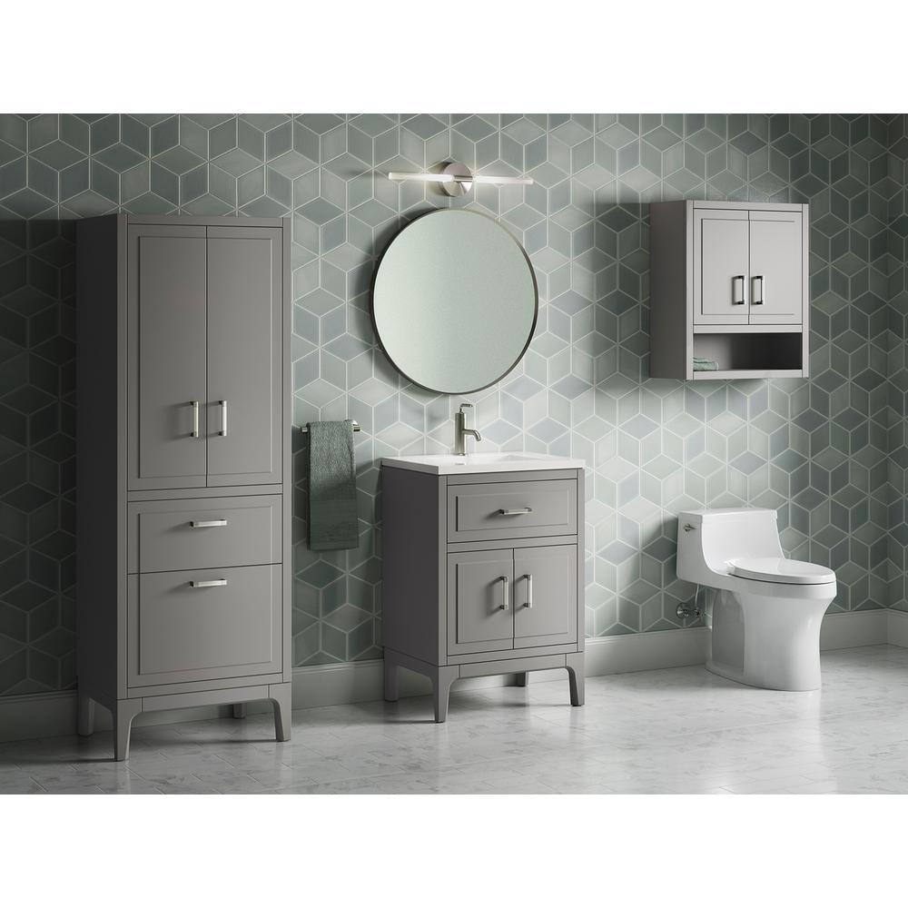 KOHLER Seer 24.125 in. W x 18.0625 in. D x 35.8125 in. H Bathroom Vanity in Mohair Grey with Quartz Top K-33551-ASB-1WT