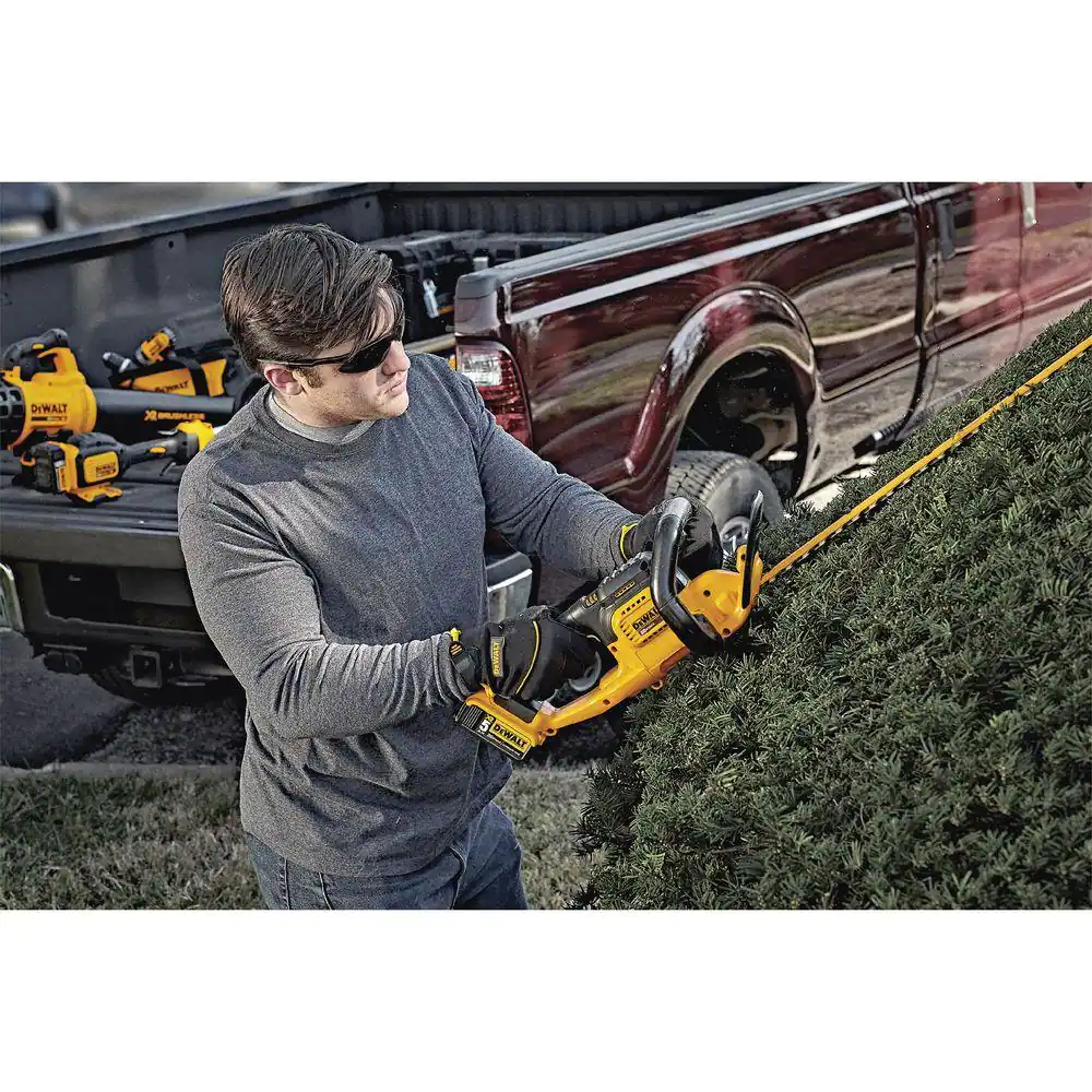 DEWALT DCHT820P1 22 in. 20V MAX Lithium-Ion Cordless Hedge Trimmer with 5.0Ah Battery and Charger Included