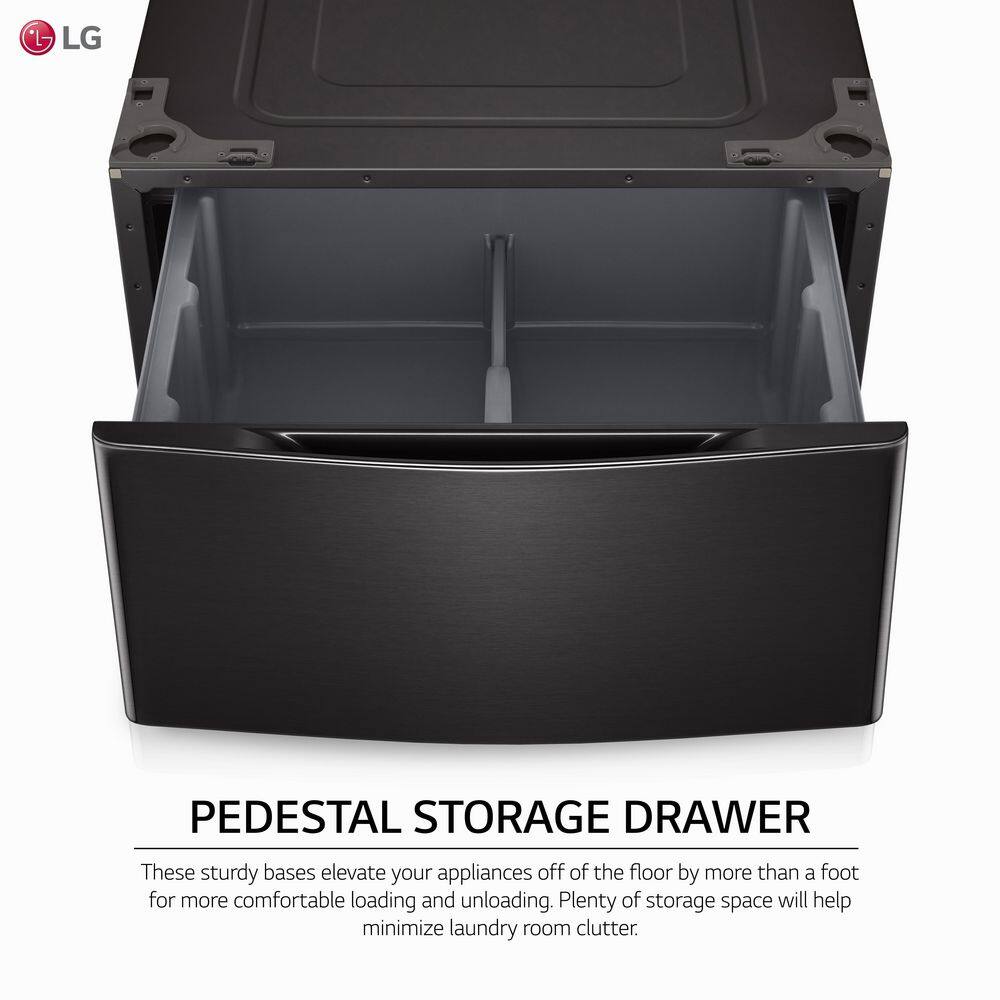 LG 29 in. Laundry Pedestal with Storage Drawer for Washers and Dryers in Black Steel WDP5B