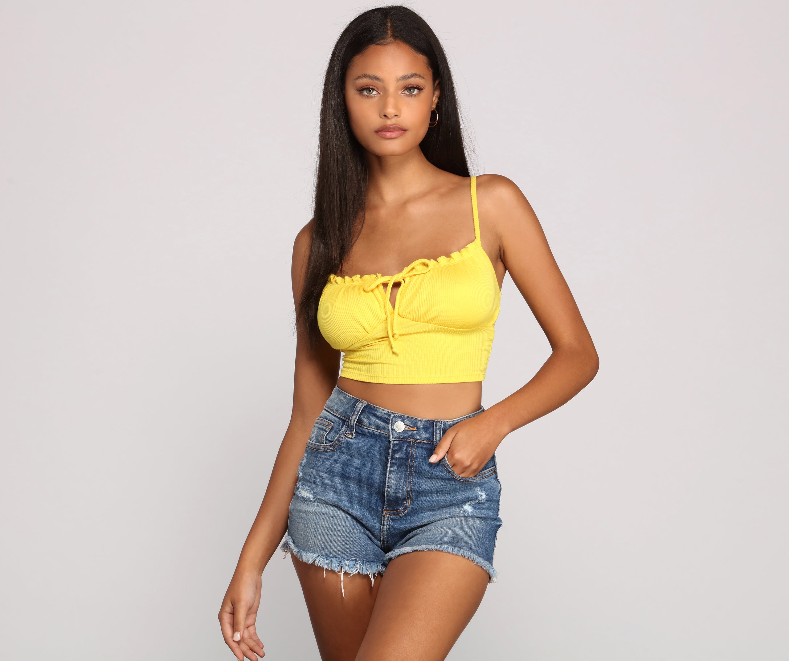 Ruched And Ready Drawstring Crop Top