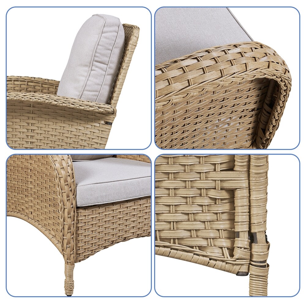 Pocassy Patio Chairs Outdoor Wicker Chair Dining Chairs