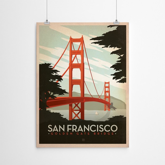 Americanflat Vintage Architecture Golden Gate Bridge By Anderson Design Group Poster Art Print