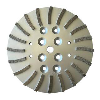 EDiamondTools 10 in. Diamond Grinding Disc Plate for Floor Grinders 20 Turbo Segments #3040 Grit 4 x 38 in. Threaded Bolt Holes GHS1020C30_THD