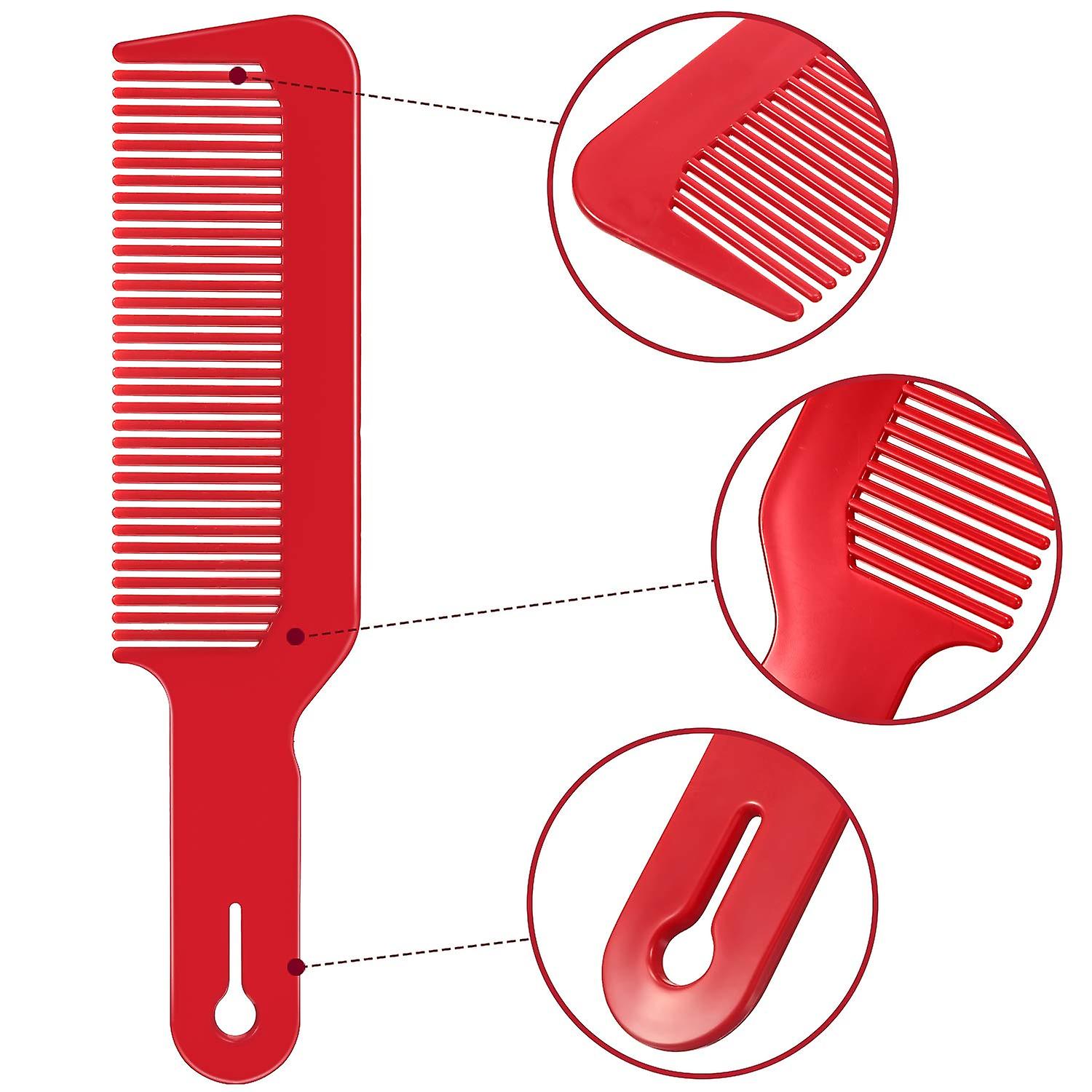 3 Pack Barber Combs Clipper Comb Flat Top Clipper Comb Hair Cutting Combs Great For Clipper-cuts And Flattops (red)