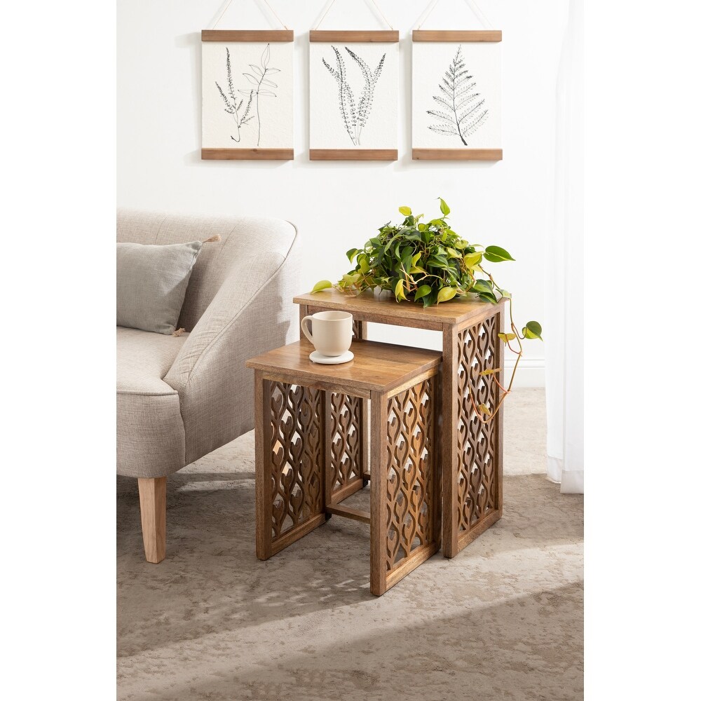 Kate and Laurel Karni Wooden Nesting Tables   2 Piece
