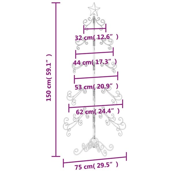 vidaXL Christmas Tree Modern Metal Ornament Tree Stand for Decoration Black