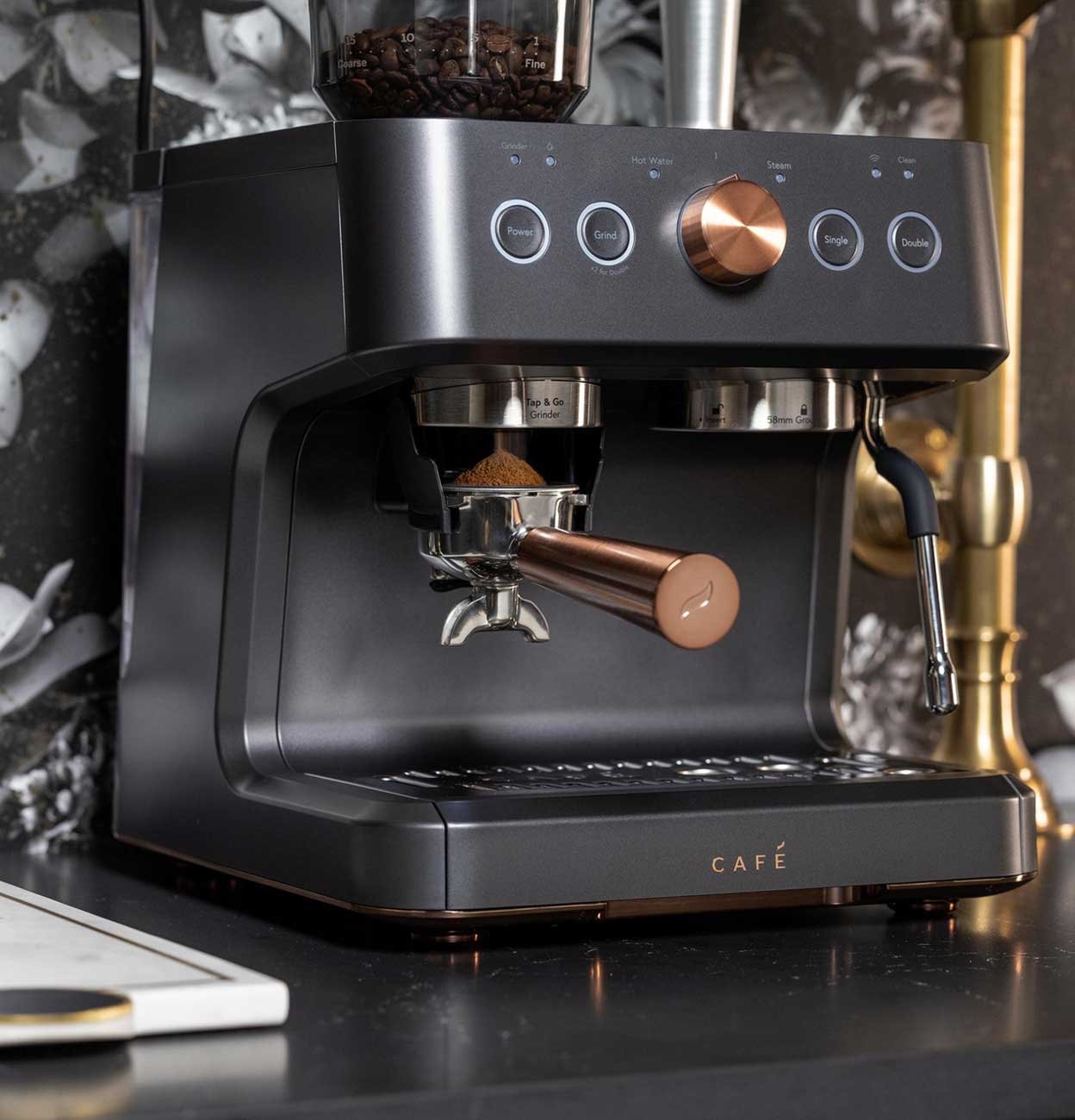 Cafe Bellissimo Matte Black Semi Automatic Espresso Machine