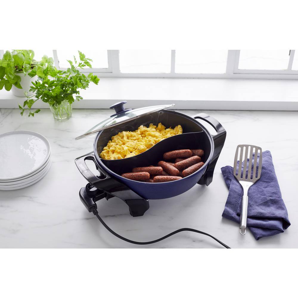 Blue Diamond 16IN 5.5QT Ceramic Nonstick Split Savor Electric Skillet in Blue CC003724-001