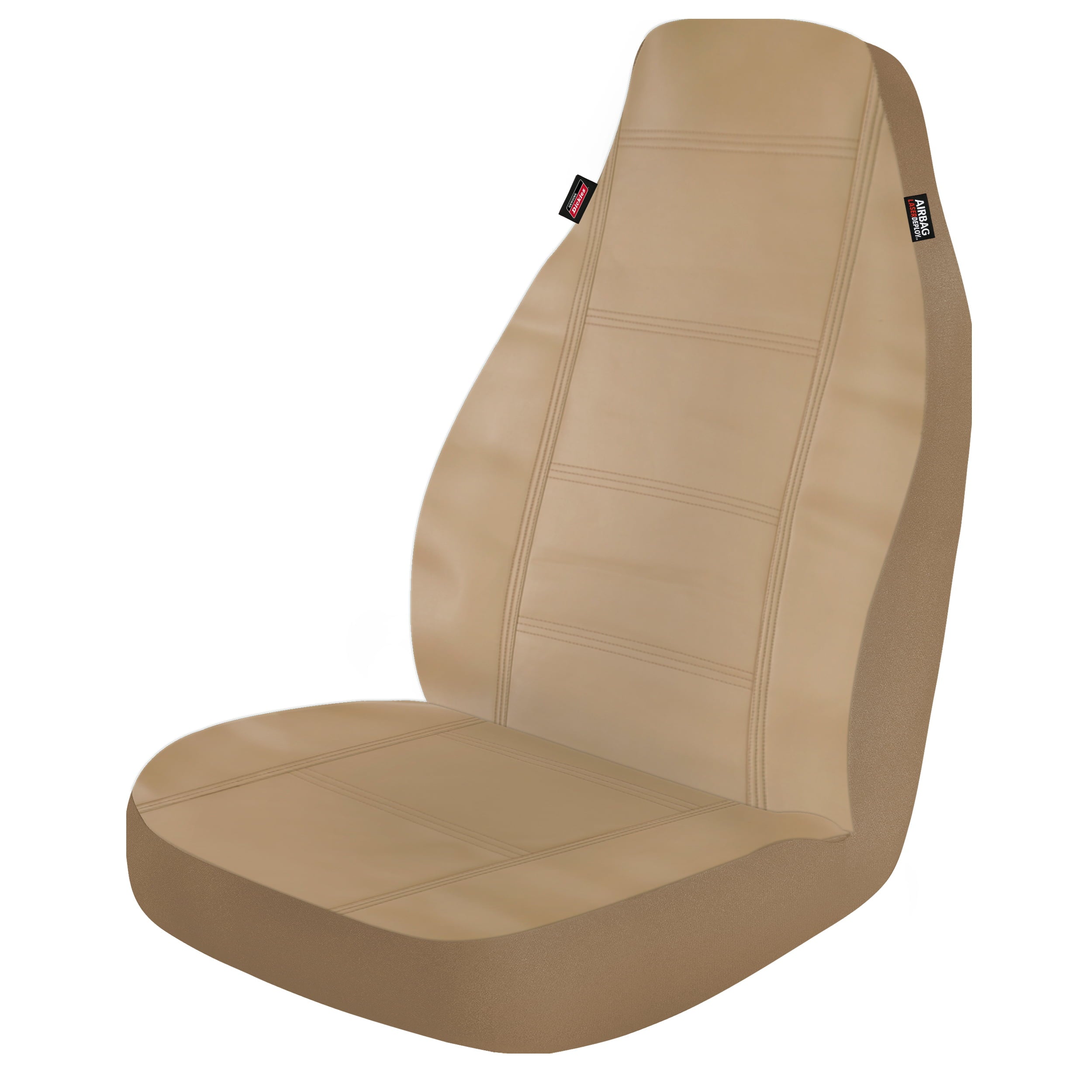 Genuine Dickies 2 Piece Prestige Front Car Seat Covers Vegan Leather Beige， 806514