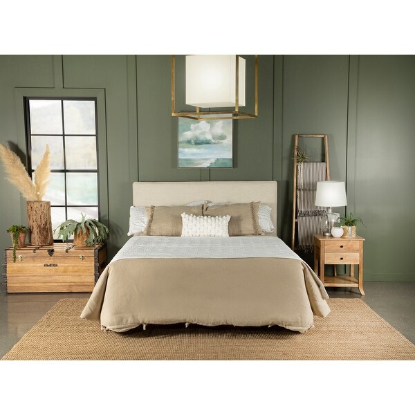 Gemma Sand Upholstered Headboard with Self-welt Details - - 36009062