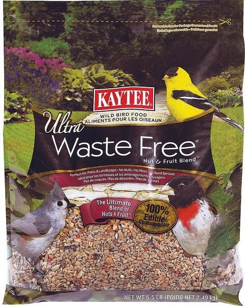 Kaytee Waste Free Nut and Fruit Blend Wild Bird Food， 5.5-lb bag