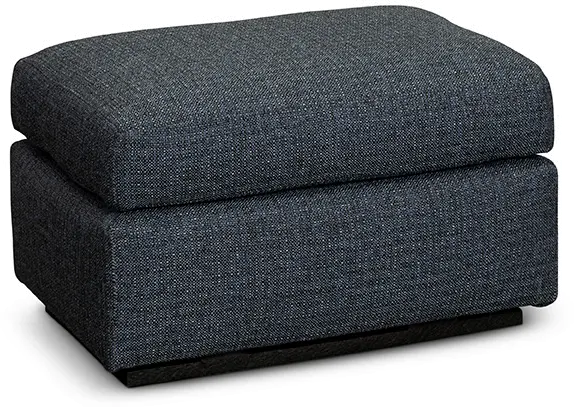 Transitional Navy Blue Gliding Ottoman - Sugar Shack