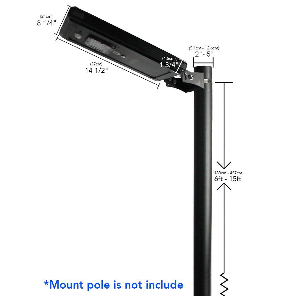 eLEDing Solar Power Dusk to Dawn Black Aluminum Outdoor Integrated LED AI-Smart Sensing 1600 Lumens Cree Area Path Parking Light EE812W-AI8