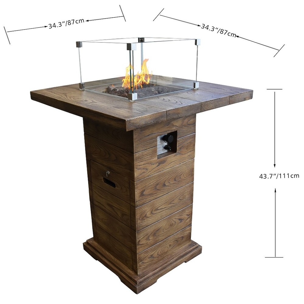 Elementi Rova Outdoor Bar Fire Pit Table 34\