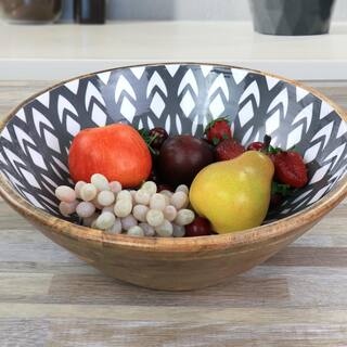 Thirstystone 13 in. 60 fl. oz. Assorted Color Mango Wood Large Serving Bowl 985116970M