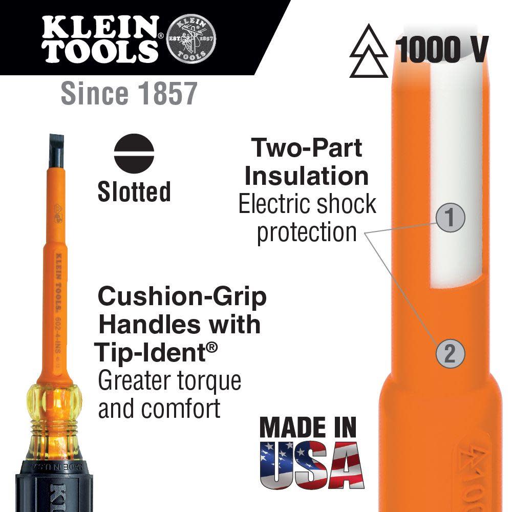 2pc 4In Insulated Screwdriver Set