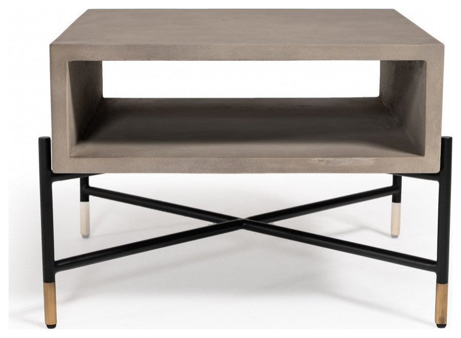 Sofi Modern Concrete and Metal Coffee Table   Modern   Coffee Tables   by Virgil Stanis Design  Houzz