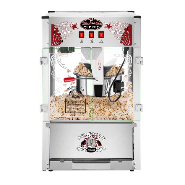 Majestic Countertop Popcorn Machine Extra Large Movie Theater Style Popper 16oz Kettle And Warming Deck By Superior Popcorn Company