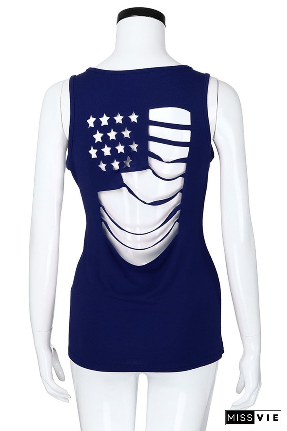 Amercian Flag Hollow-out Tank Top