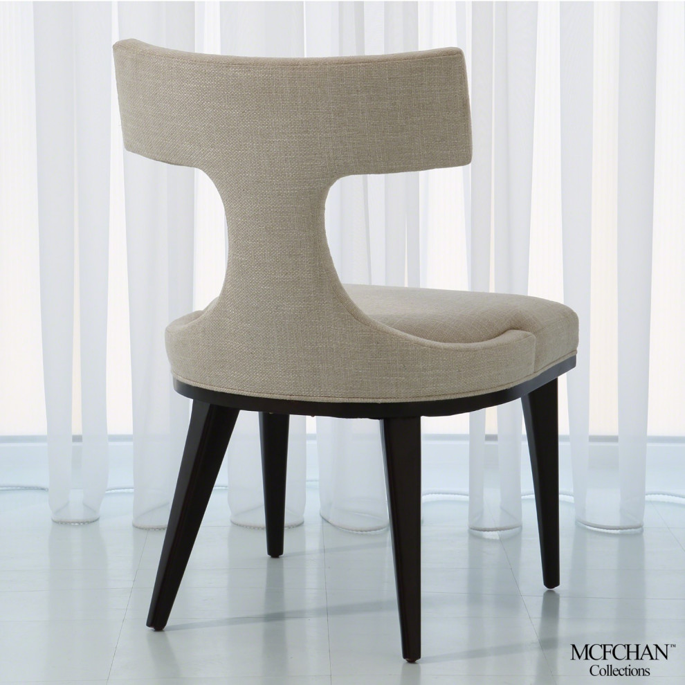 Mid Century Modern Anvil T Back Dining Chair  Beige Woven Ergonomic Side   Midcentury   Dining Chairs   by My Swanky Home  Houzz
