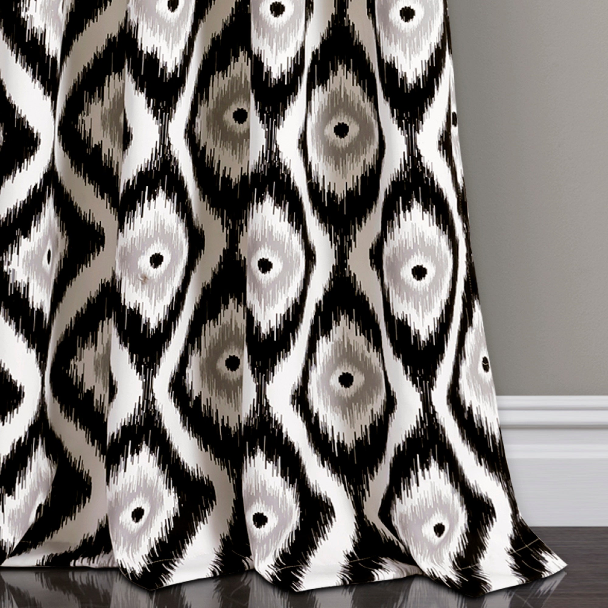 Diamond Ikat Room Darkening Window Curtain Set