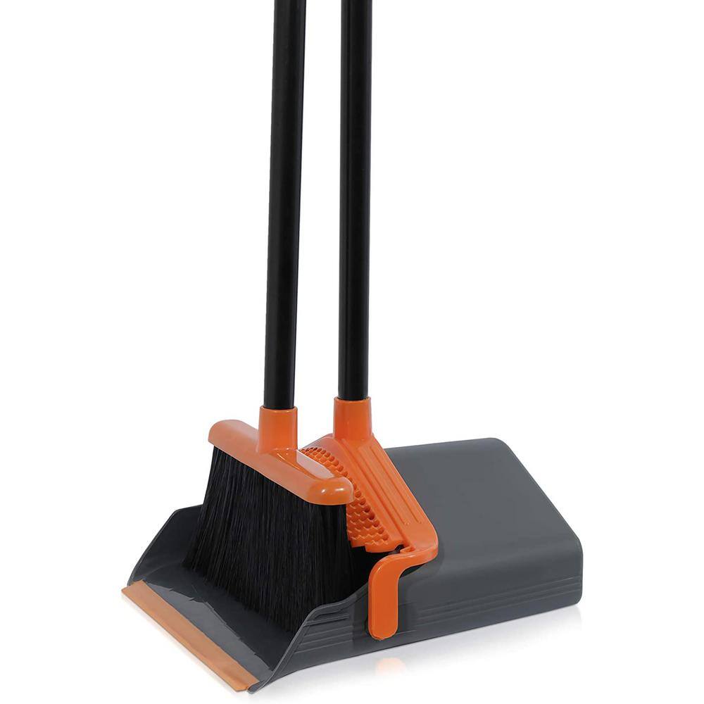 THE CLEAN STORE Lobby Broom with Dustpan BlackOrange 194