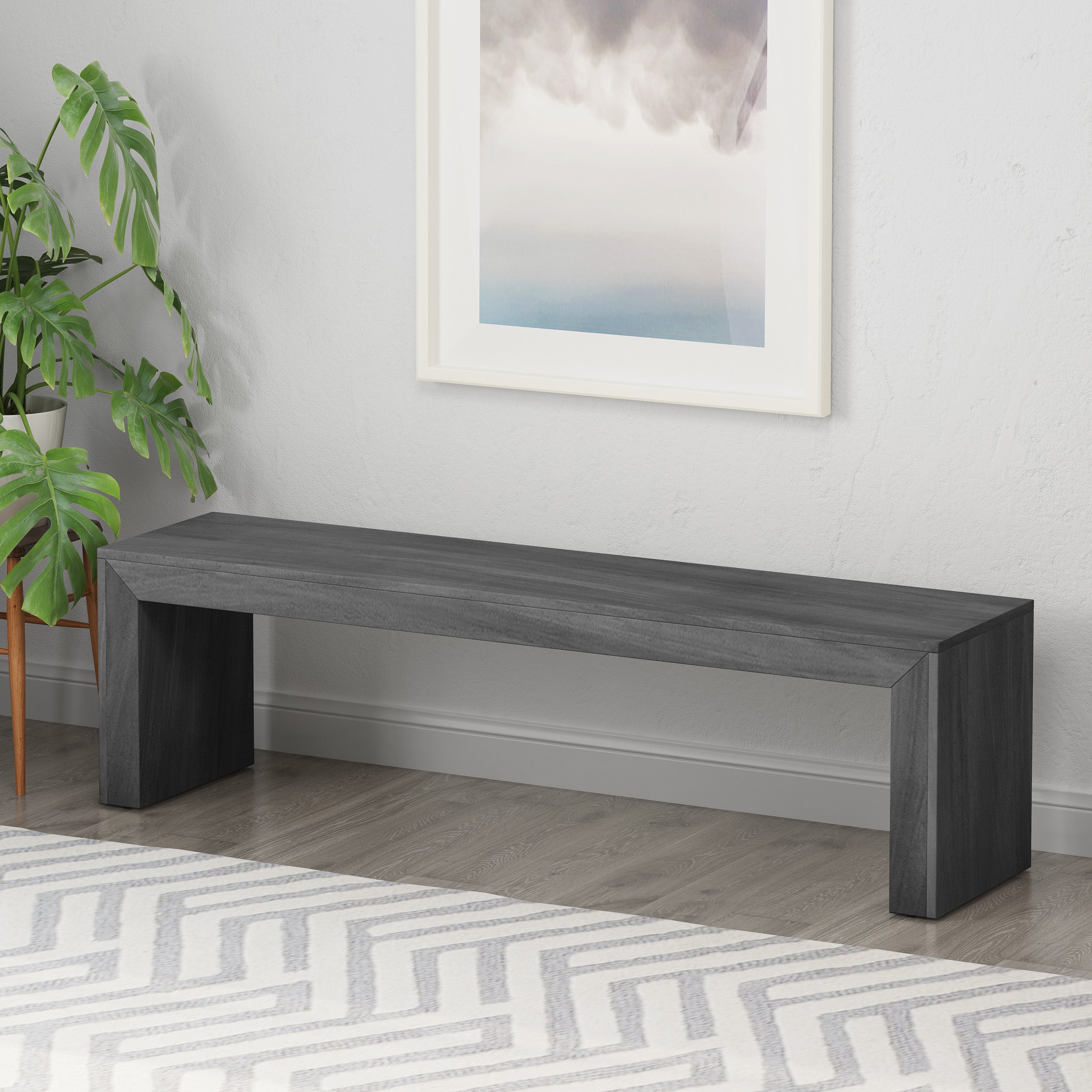 Donovon Farmhouse Acacia Wood Bench