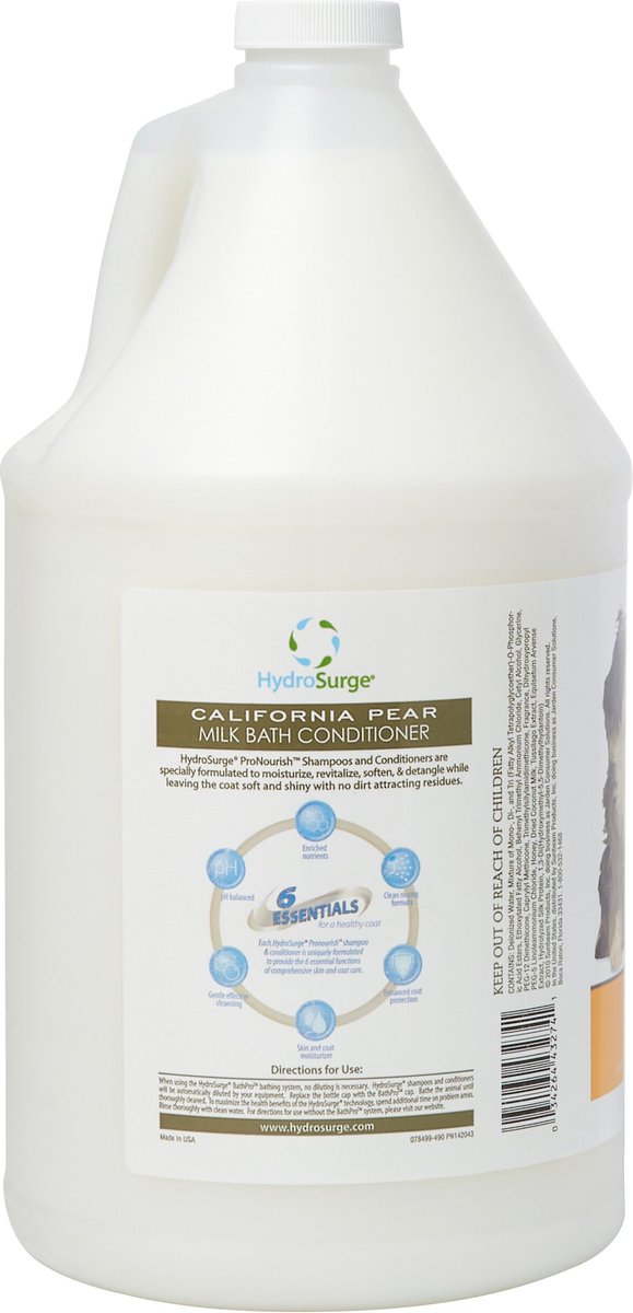 Hydrosurge Milk Bath California Pear Scent Dog Conditioner， 1-gal bottle