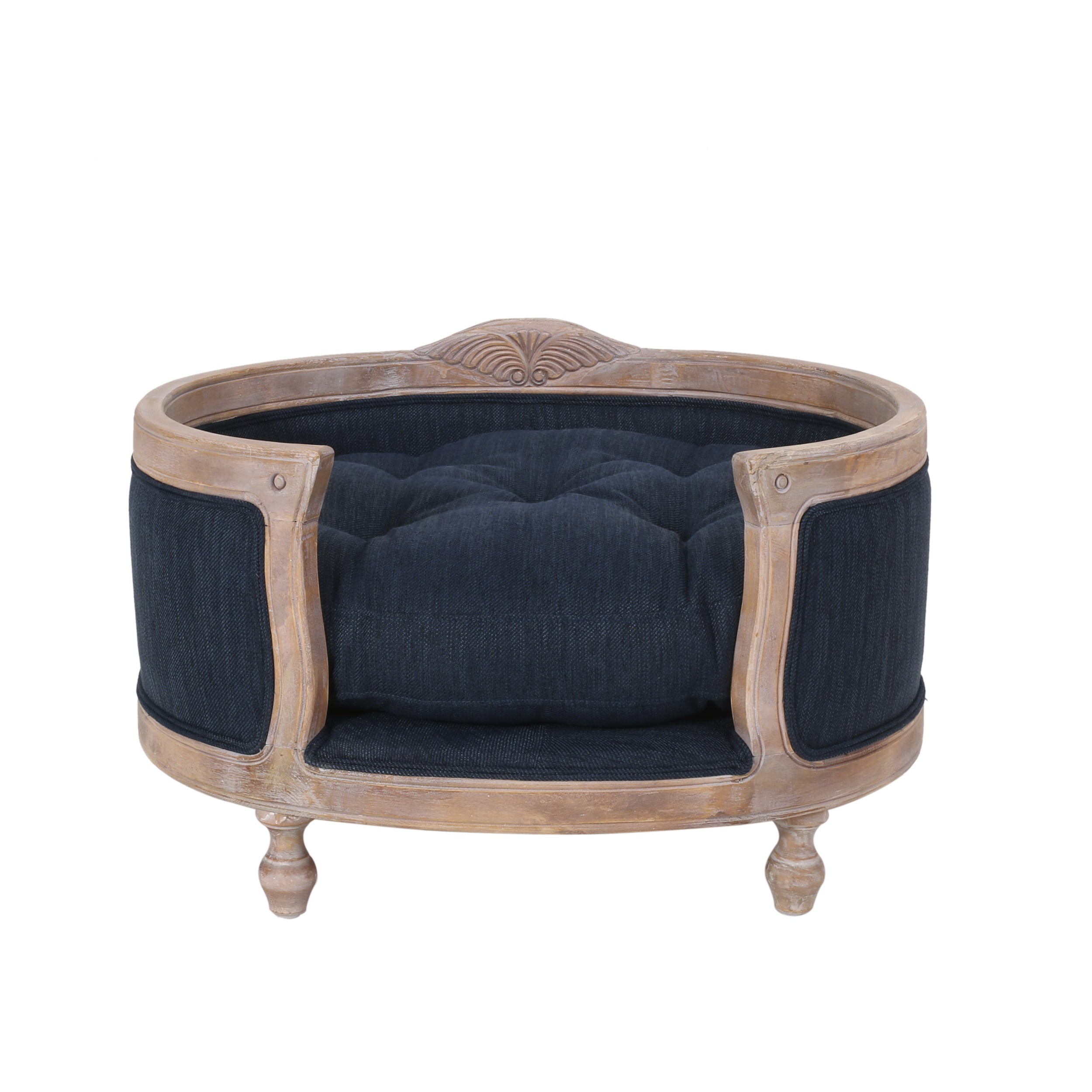 Burgos Contemporary Upholstered Medium Pet Bed with Wood Frame