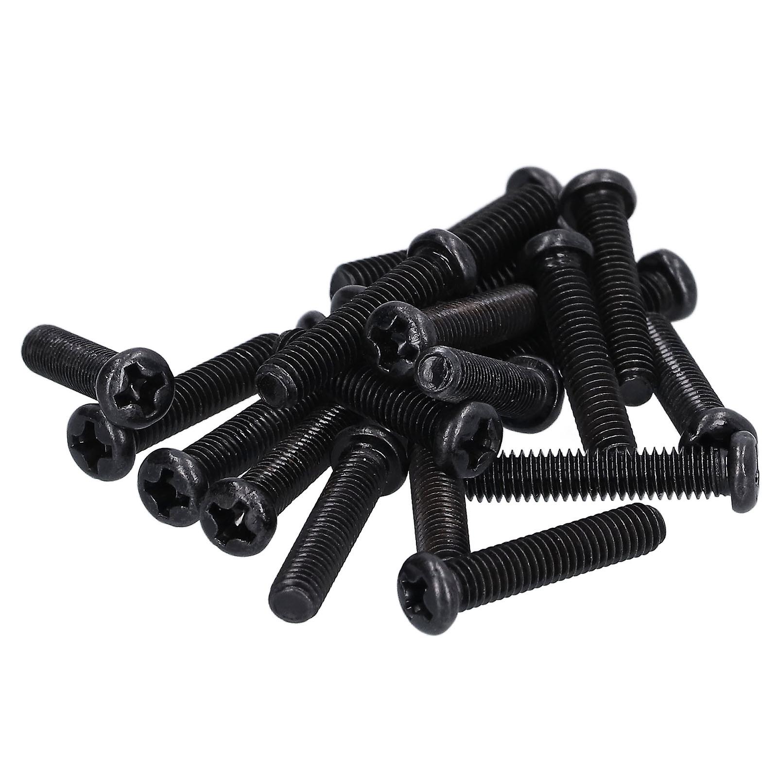 50pcs DIN 7985 Steel Pan Head Machine Screw Fully Threaded Black Zinc Plated Bolts FastenerM4x20