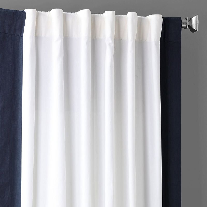 EFF 1-Panel Popcorn Vertical Colorblock Panama Curtain