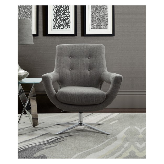 Armen Living Quinn Contemporary Adjustable Swivel Accent Chair Gray