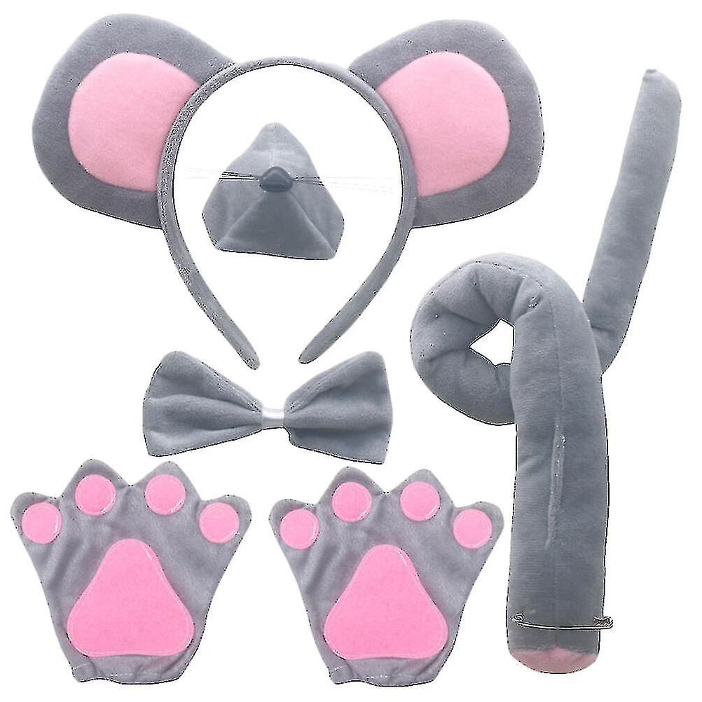 1 Set Mouse Costume Set Including Mouse Ears Headband Mouse Nose Mouse Tail Bow Tie Kit