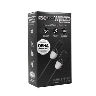 ISOtunes WIRED Listen Only Hearing Protection Earbuds 29 dB Noise Reduction Rating OSHA Compliant Ear Protection No Microphone IT-10