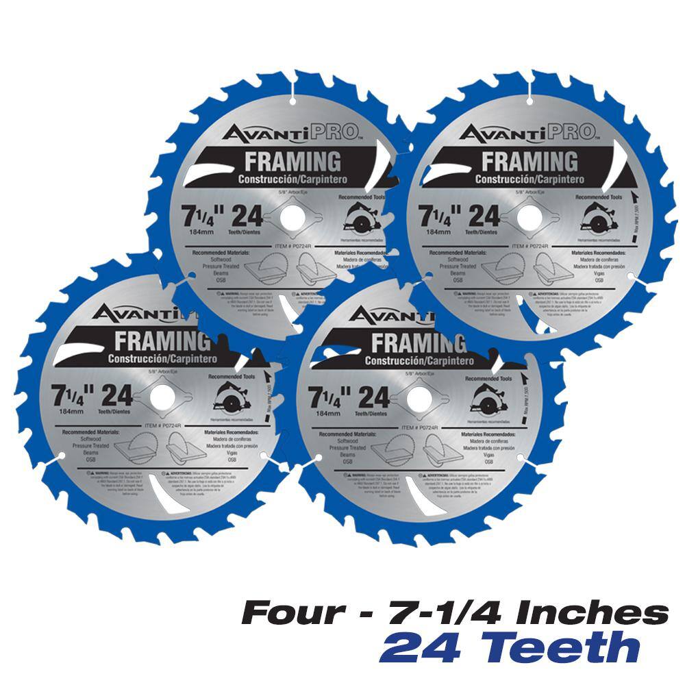 Avanti Pro 7-14 in. x 24 Tooth Saw Blade (4-Pack) 13-Pc Wood and Metal Recip Saw Blades and 10-Pc Spade Bit Set (27-Pc) P724R4PS13S-S10