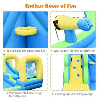 Costway Multi-Color Inflatable Water Slide Kids Bounce House Castle Splash Pool without Blower OP70401