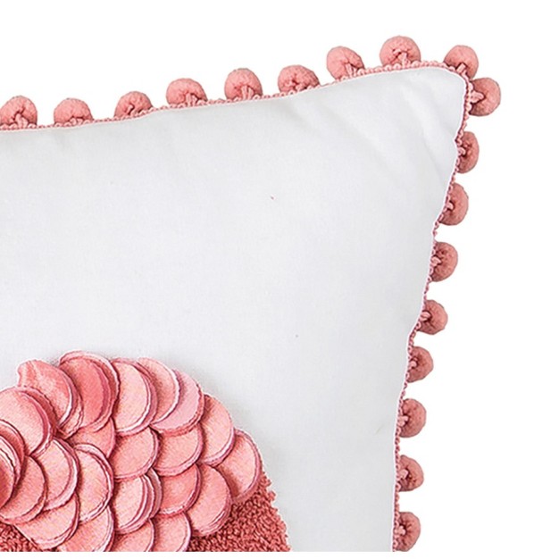 C amp f Home Flamingo Friends Dimensional Throw Pillow With Pom Poms