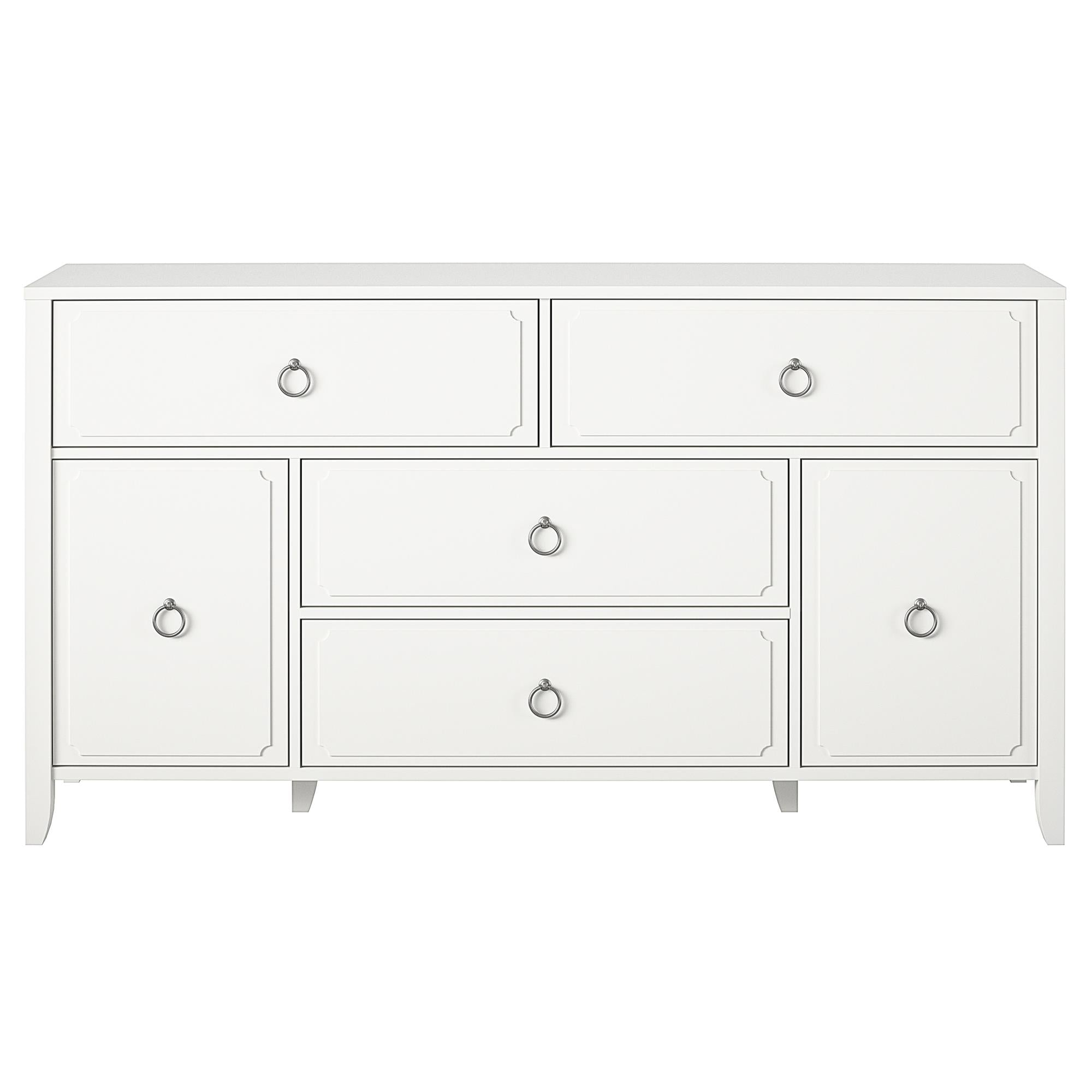 Novogratz Her Majesty 4 Drawer/2 Door Wide Dresser, Soft White