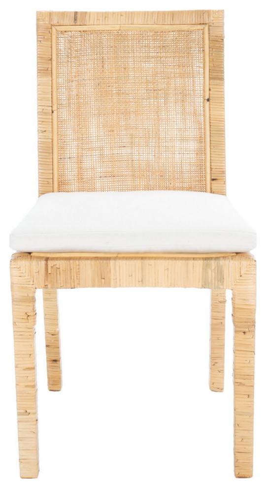 Dorea Cane Dining Chair With Cushion  Set of 2   Tropical   Dining Chairs   by Rustic Home Furniture Deco  Houzz