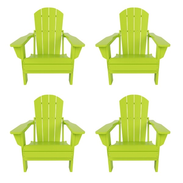 Polytrends Laguna Weather Resistant Outdoor Patio Folding Adirondack Chairs (Set of 4)