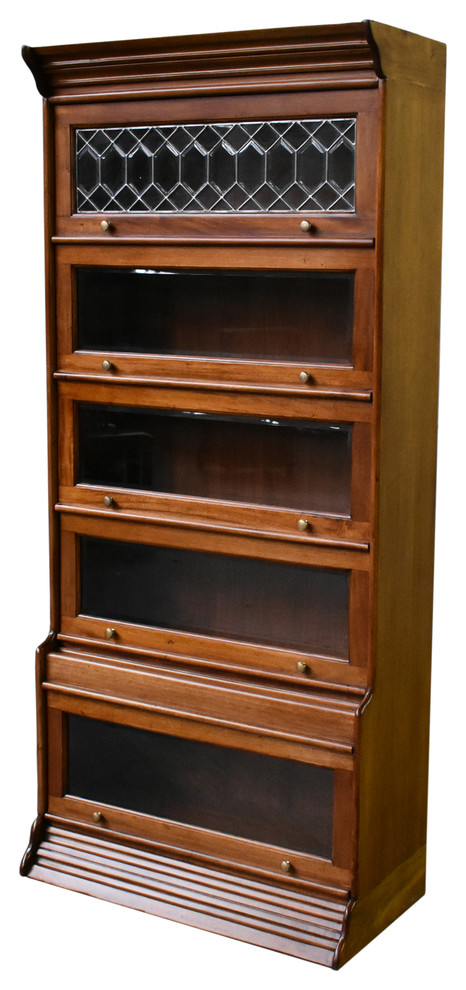 Legacy Solid Mahogany Wood 5 Stack Barrister Bookcase   Traditional   Bookcases   by Crafters and Weavers  Houzz