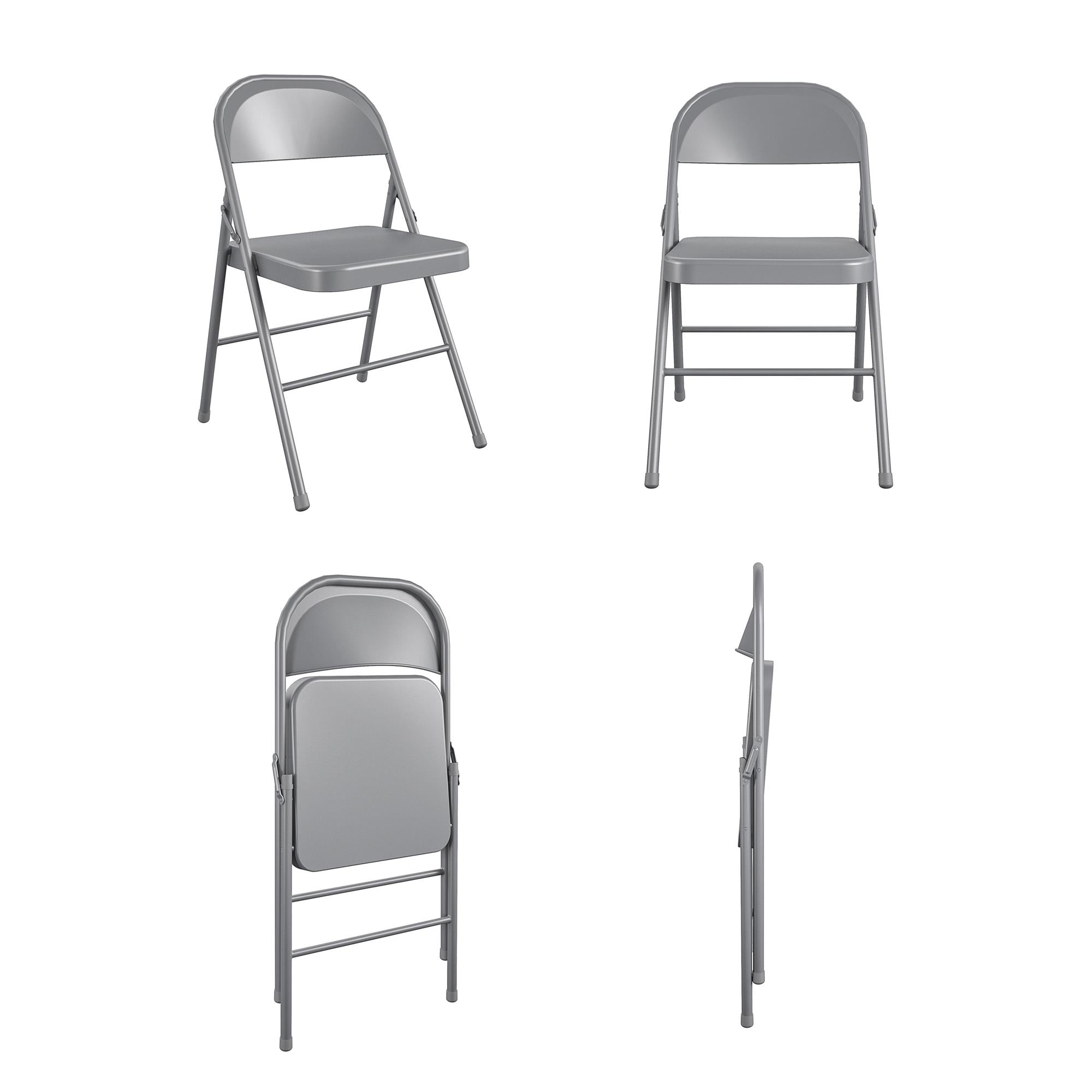 Mainstays Steel Folding Chair In Grey Color