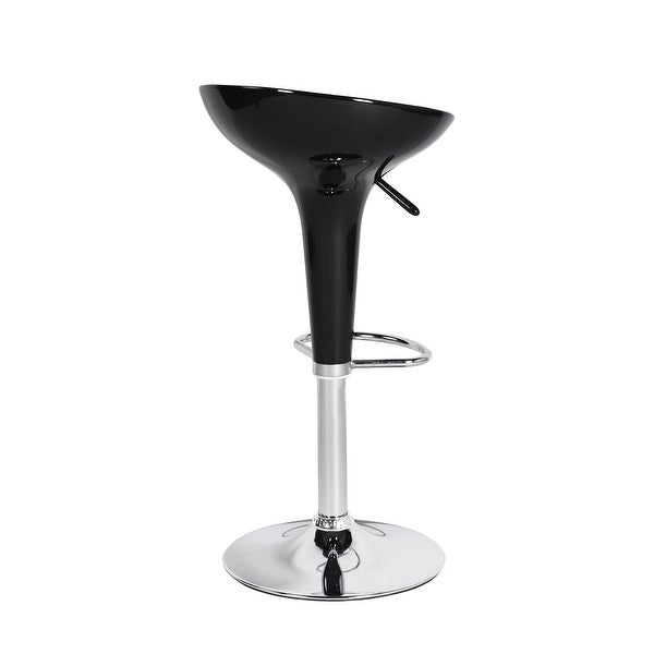 Glossy Finish Swivel Adjustable Height Bar Stools with Margarita Cocktail Glasses Shapes Design for Living Room， Bar Counter