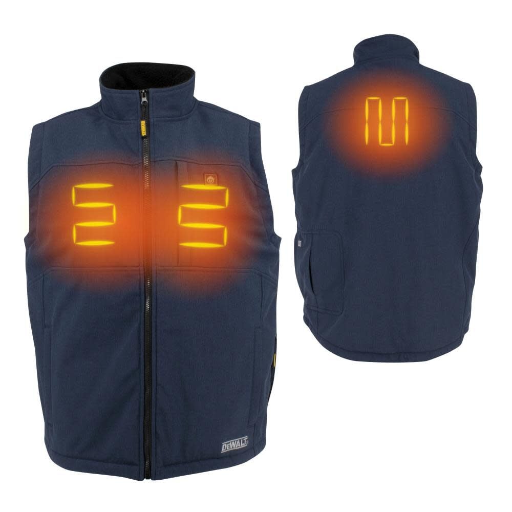 DW Mens Heated Kit Soft Shell Vest with Sherpa Lining Navy Small DCHV089D1-S from DW