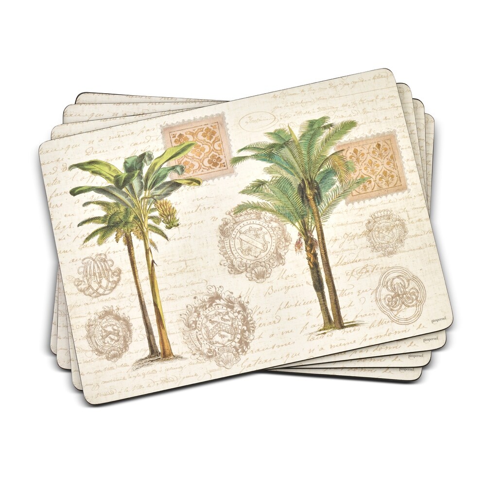 Pimpernel Vintage Palm Study Placemats Set of 4   15.7 inches x 11.7 each