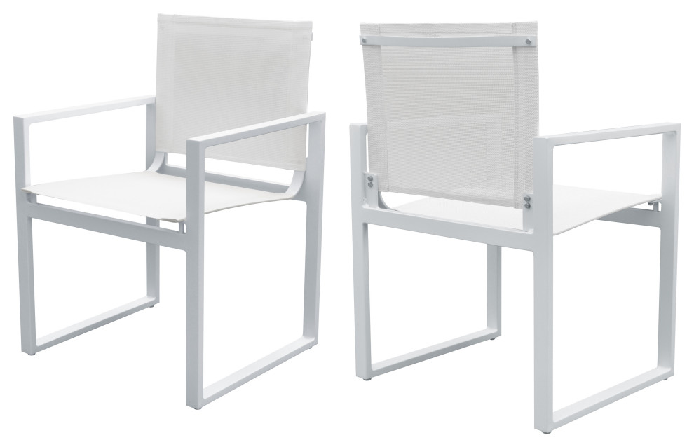 Renava Kayak Modern White Outdoor Dining Armchair  Set of 2   Contemporary   Outdoor Dining Chairs   by Vig Furniture Inc.  Houzz